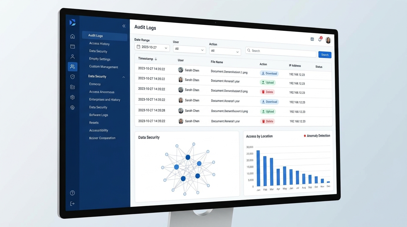 クラウドストレージの監査ログ管理ダッシュボードのイメージ