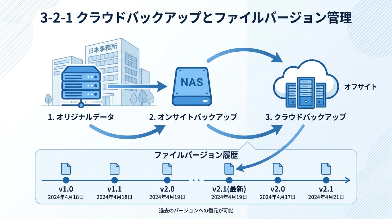 ファイルバージョン管理と復元フロー
